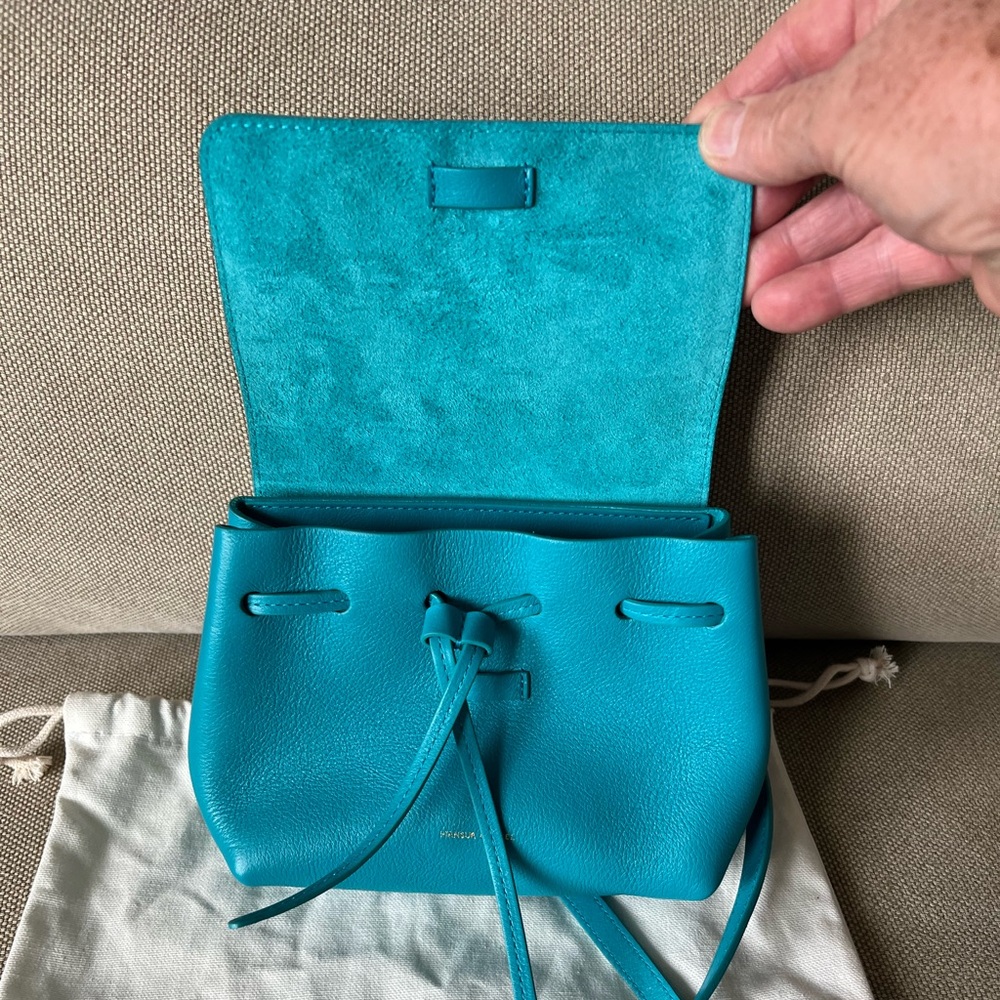 Mansur  Gavriel Blue Leather Handbag NWT 🌹🌹☘️☘️